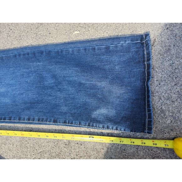 Earl Jean Women's Jeans Size 14 Blue Bootcut Embellished Rhinestone Pockets - Picture 4 of 9